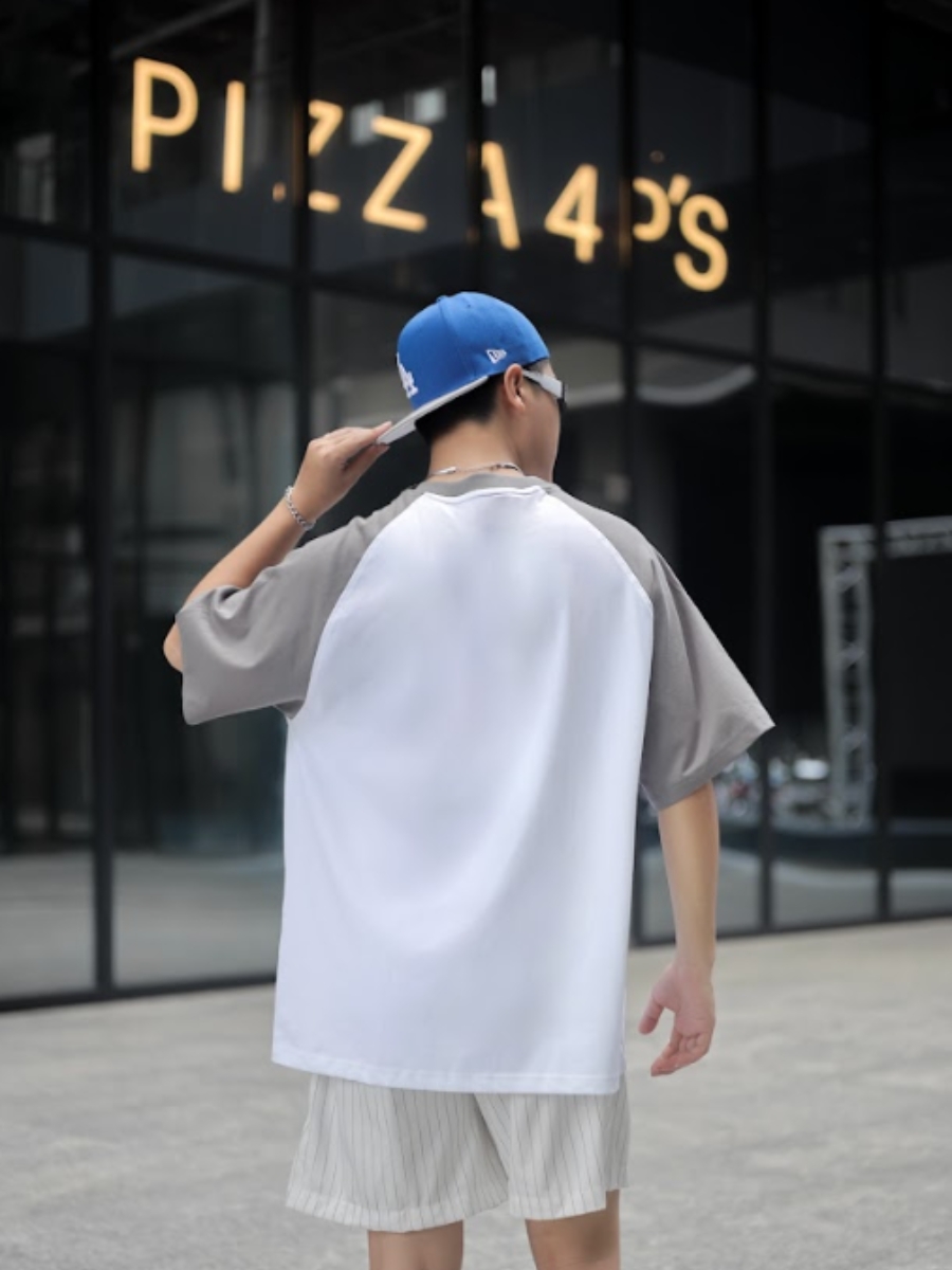 Áo thun White-Gray Raglan T-shirt - Ảnh 2